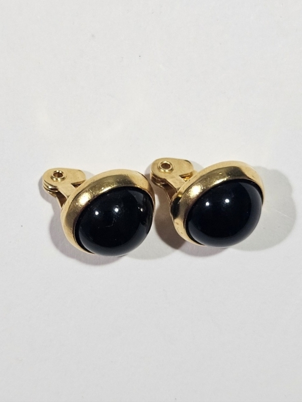Vintage Monet Gold and Black Earrings